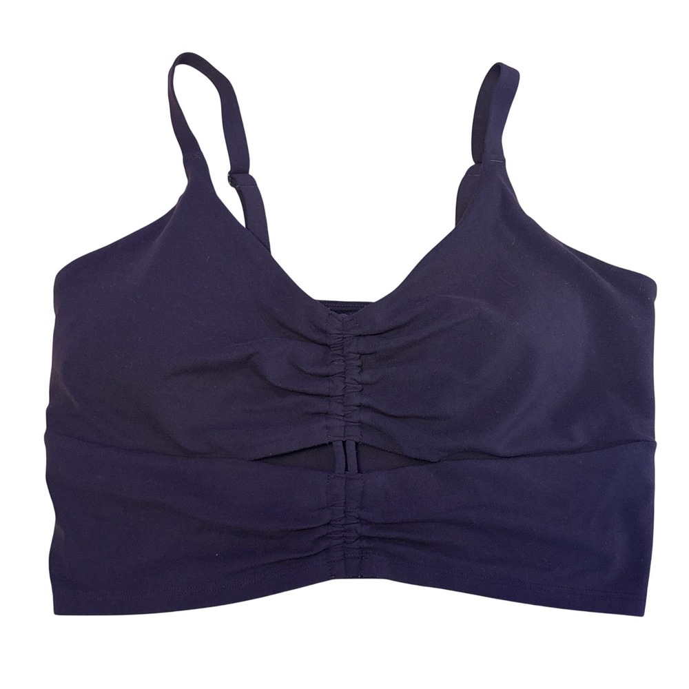 Athleta Womens Deep Plum Cinch Longline Sports Bra D-DD Supportive Size Small